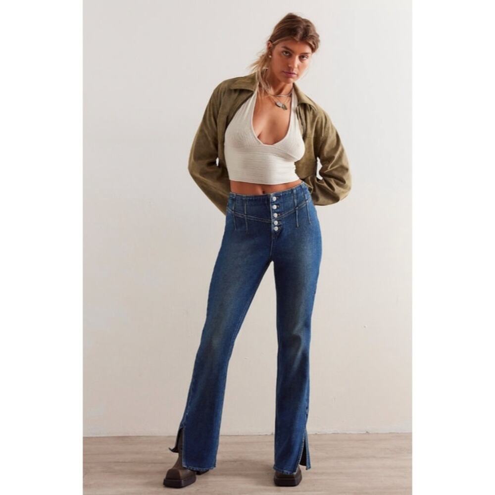 Free People We‎ The Free Crvy Nix Corset Jeans Womens Size 32